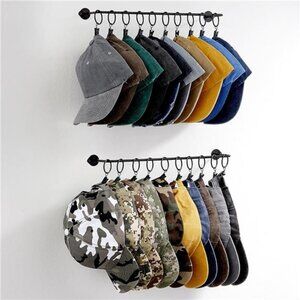 Hat Rack Wall Mounted Baseball Cap Organizer 20 Hooks Hat Storage Closet Entrywa